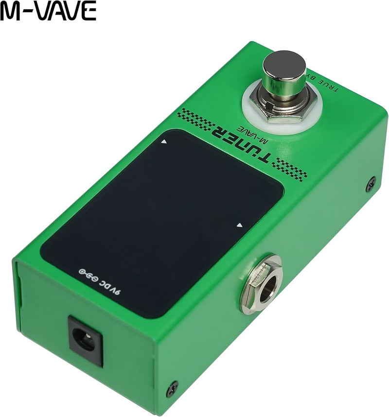 IOppWin High-Precision Chromatic Guitar Tuner Pedal - Compact Metal True Bypass Stompbox with LED Display for Bass, 12-String Guitar & Instruments, 12Hz-4186Hz Range (Green) - Image 4
